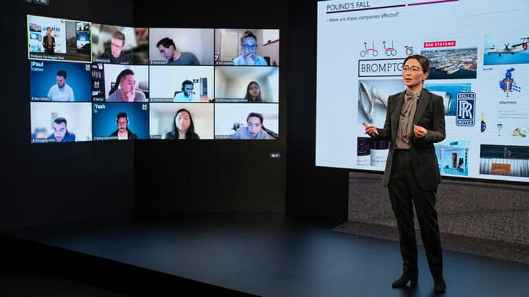 Image of professor teaching in the new digital studio