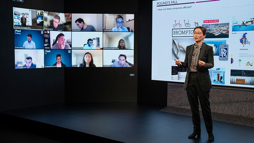 Image of professor teaching in the new digital studio