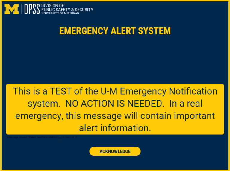 U-M Emergency Alert System Example